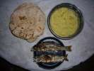 Chapatti dorees, puree mousseline et truites fraichement pechees