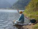Pecheurs sur la lac Shoji