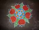 Kolam fait de poudre de couleurs