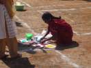 Competition de kolam, ils sont fait de poudre de couleurs, Mamalapuram