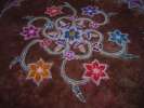 Competition de kolam, ils sont fait de poudre de couleurs, Mamalapuram