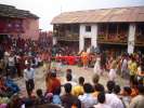 Joshimath, tri mando festival ou un homme a mange 10kg de riz et une chevre